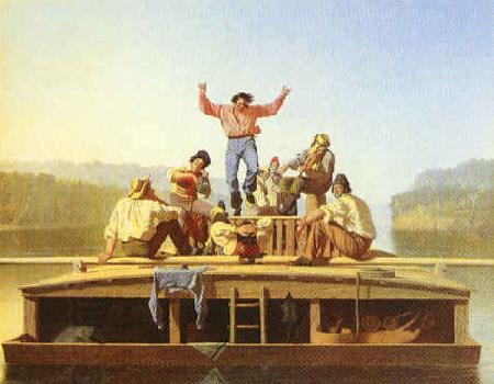 George Caleb Bingham The Jolly Flatboatmen China oil painting art